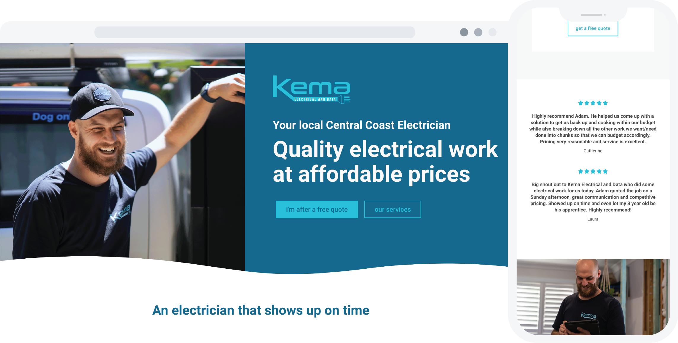 Website Design for tradies - Kema Electrical